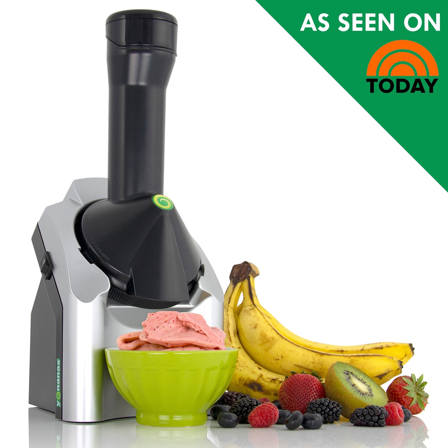 Yonanas Classic Original Healthy Dessert Fruit Soft Serve Maker, 200-Watt, Silver