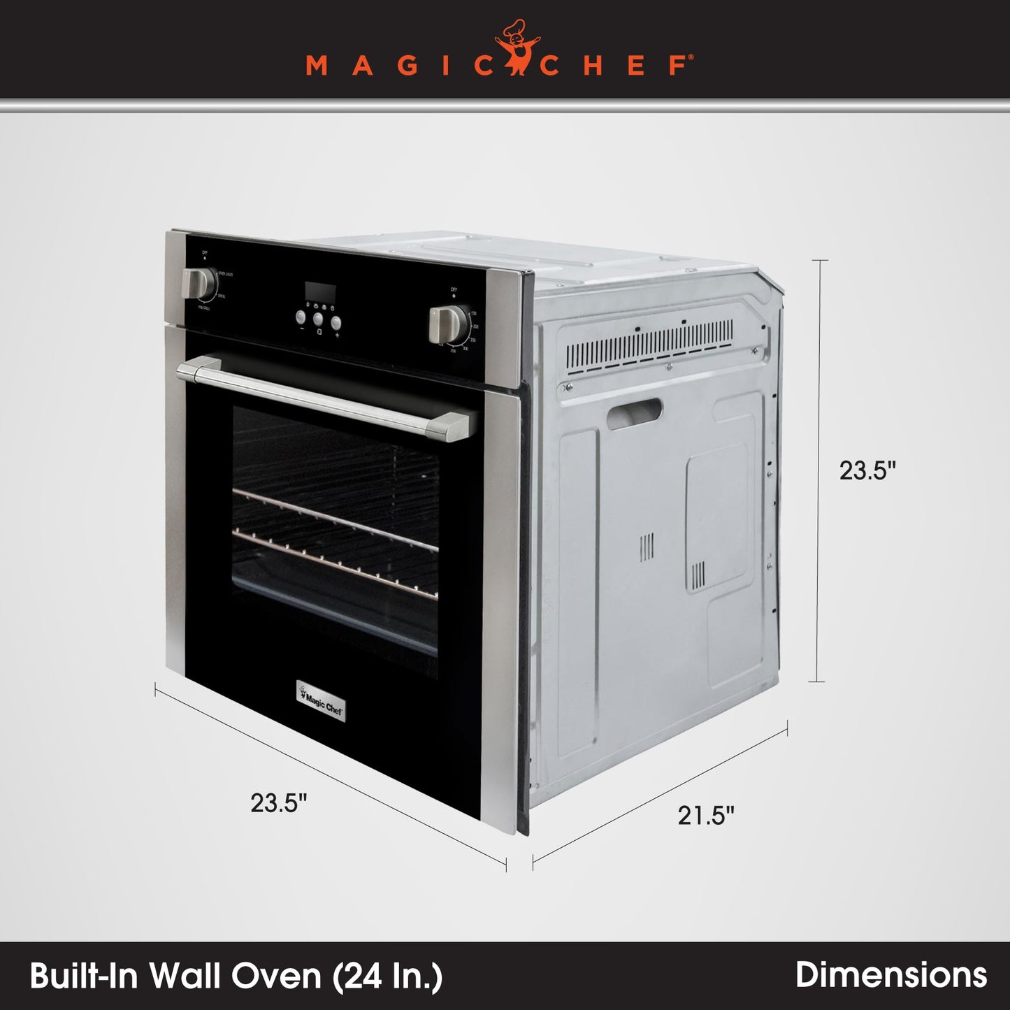 Magic Chef Single Electric Wall Oven with Convection Feature for Cooking & Baking, 24"