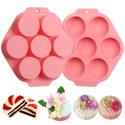 Sidosir 3Pcs Oreo Cookie Chocolate Silicone Mold, 12-Cavity Round Cylinder Oreo Chocolate Cover Molds for Candy, Silicone Baking Molds for Mini Cakes, Jelly