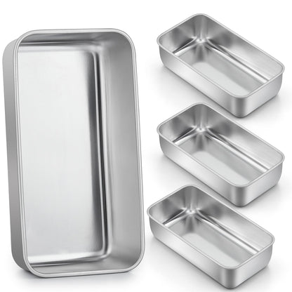 LIANYU 8 Pack 9x5 Loaf Pans for Bread Baking, Stainless Steel Baking Bread Pans, Small Loaf Tins for Homemade Brownies and Pound Cakes, Dishwasher Safe
