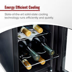 Wine Enthusiast 6-Bottle Countertop Wine Cooler - Mini Fridge for Kitchen with 3 Shelves, Adjustable Temperature Control, & Energy Efficient Cooling Beverage Refrigerator