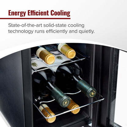 Wine Enthusiast 6-Bottle Countertop Wine Cooler - Mini lodówka kuchenna z 3 półkami, regulowaną kontrolą temperatury i energooszczędną chłodziarką do napojów