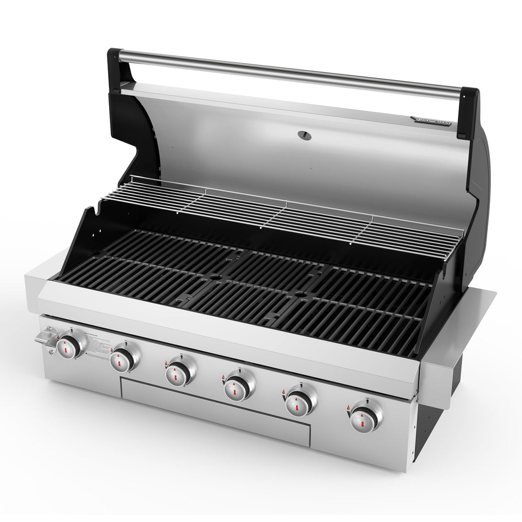 Grill gazowy Brand-Man Propane, 40-calowy, 6-palnikowy, wbudowany grill na wyspie, kuchnia zewnętrzna na gaz ziemny, rozkładany, wytrzymała stal nierdzewna 304, 60 000 BTU
