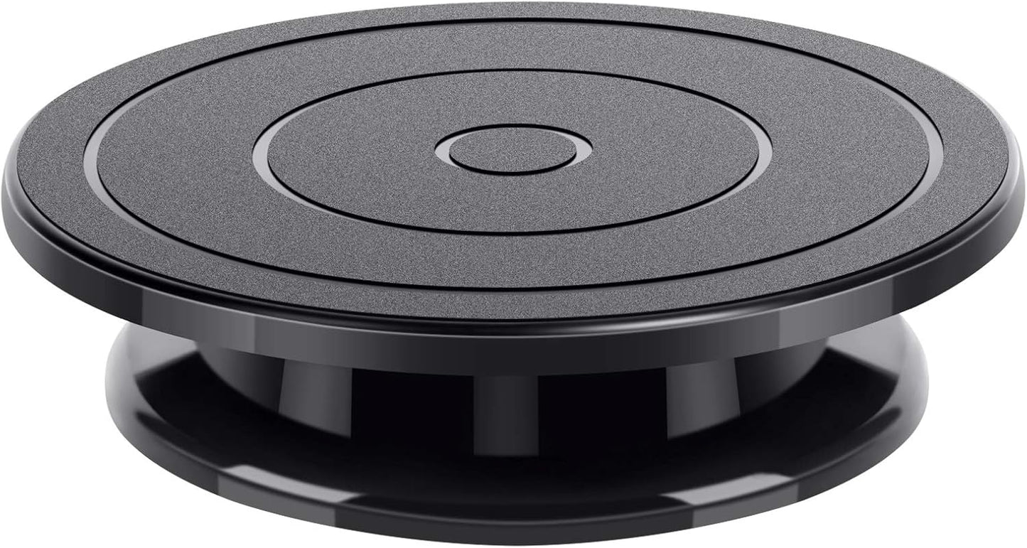 Kootek 11 Inch Rotate Turntable Sculpting Wheel Revolving Cake Turntable Black Painting Turn Table Lightweight Stand for Paint Spraying Spinner, Cake Decorating, Displaying Item
