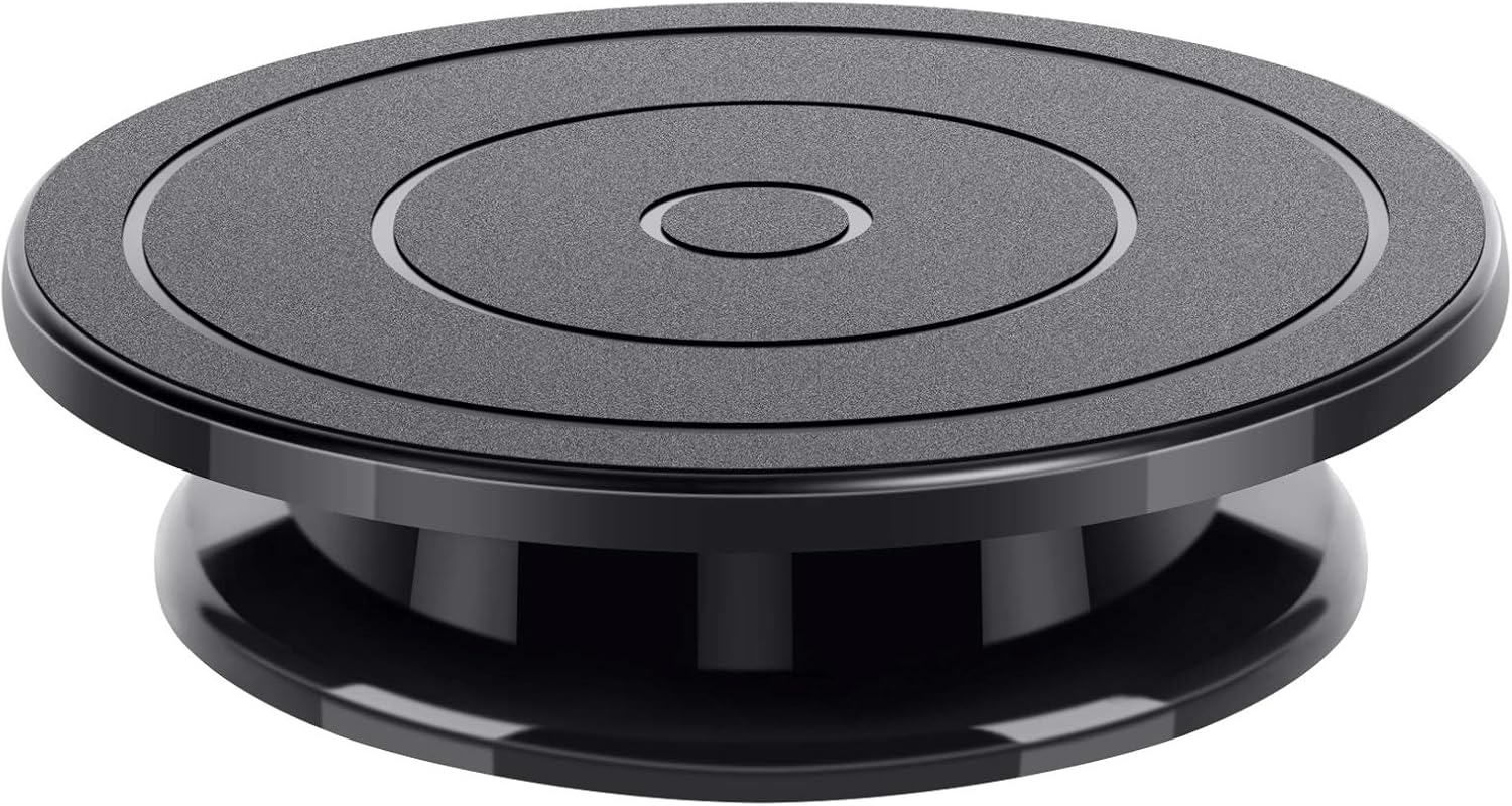 Kootek 11 Inch Rotate Turntable Sculpting Wheel Revolving Cake Turntable Black Painting Turn Table Lightweight Stand for Paint Spraying Spinner, Cake Decorating, Displaying Item