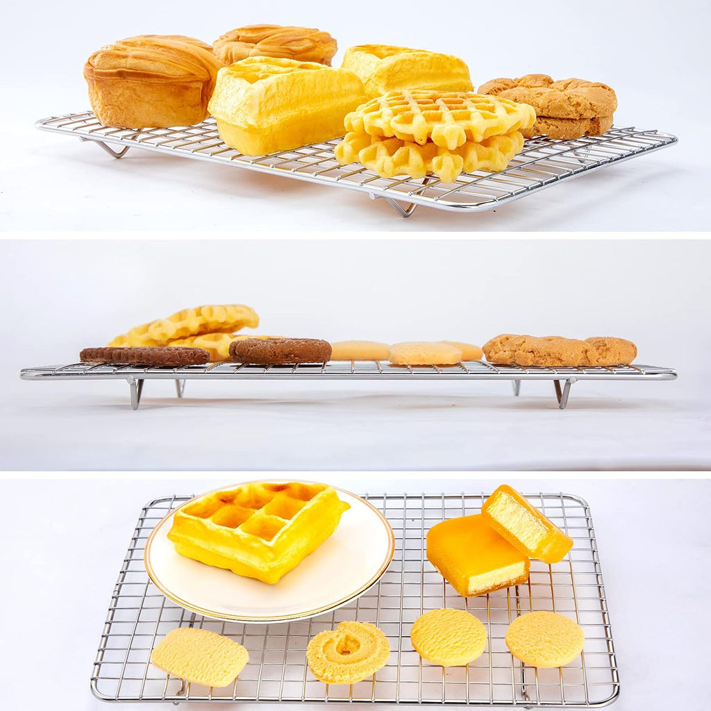 Aisoso Cooling Rack For Baking, Baking Rack with 18/8 Stainless Steel Bold Grid Wire, Multi Use Oven Rack Fit Quarter Sheet Pan, Oven and Dishwasher Safe, 8.5 x 12 Inches