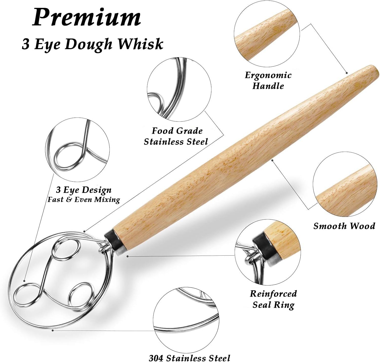 YAANI Sourdough Starter Kit, Sourdough Bread Baking Supplies, Banneton Bread Proofing Basket Set Of 2 Round and Oval, Dough Whisk, Scoring Tool, Metal Scraper, Silicone Scraper, Premium Baking Tools