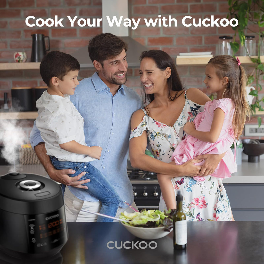 Рисоварка-підігрівач CUCKOO CRP-PK1001S на 10 чашок (сира) / 20 чашок (варена) з антипригарною внутрішньою каструлею, 13 опціями меню, технологією Fuzzy Logic, автоматичним очищенням (чорна)