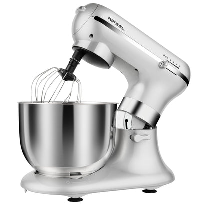 Aifeel Stand Mixer, Mixers Kitchen Electric Stand Mixer with 7.5QT+5.5QT Two Stainless Steel Bowls, Tilt-Head Electric Kitchen Mixer with Dough Hook,Egg Whisk,Flat Beater,Splash Guard (Silver)