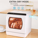 Portable Countertop Dishwasher, 5 Washing Programs Mini Dishwasher with 5L Built-in Water Tank & Inlet Hose, For apartments