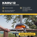 Ooni Karu 12 Multi-Fuel Outdoor Pizza Oven – przenośny piec do pizzy opalany drewnem i gazem z kamieniem do pizzy, zewnętrzny piec do pizzy Ooni – producent pizzy opalanej drewnem i kamieniem, blatowy piec do pizzy z podwójnym paliwem