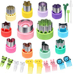 12 pcs Mini Cookie Cutters Vegetable Cutter Shapes Sets Fruit Stamps Mold