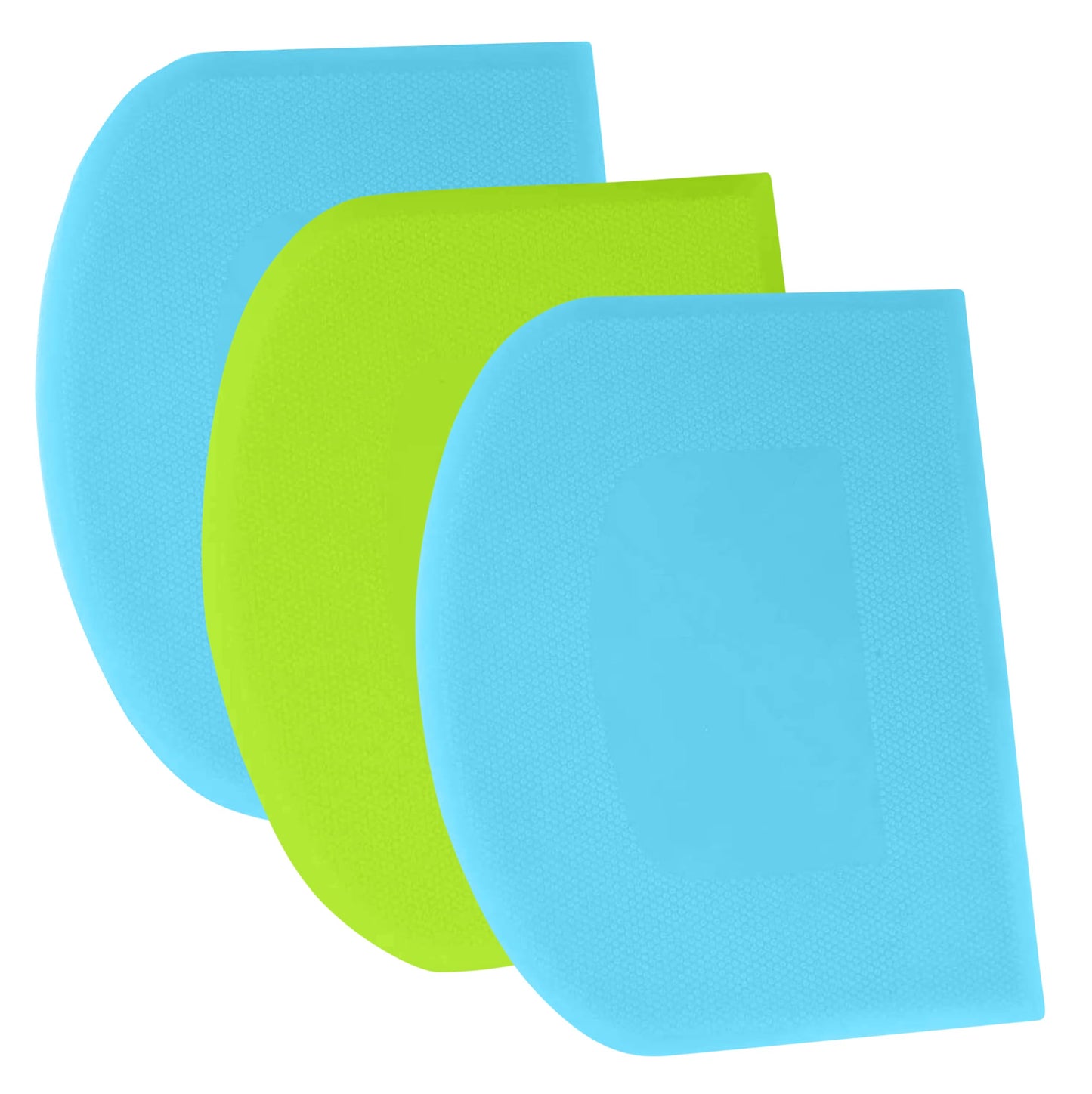 SURDOCA Dough Scraper Bench Scraper - 3P 4.7x3.7" Plastic Flexible Bowl Scraper, Sharp Edge & Angles Cake Scraper. Non-Slip Bakeware Decorating Tools Sculpting & Modeling Tools - Green+White+Green