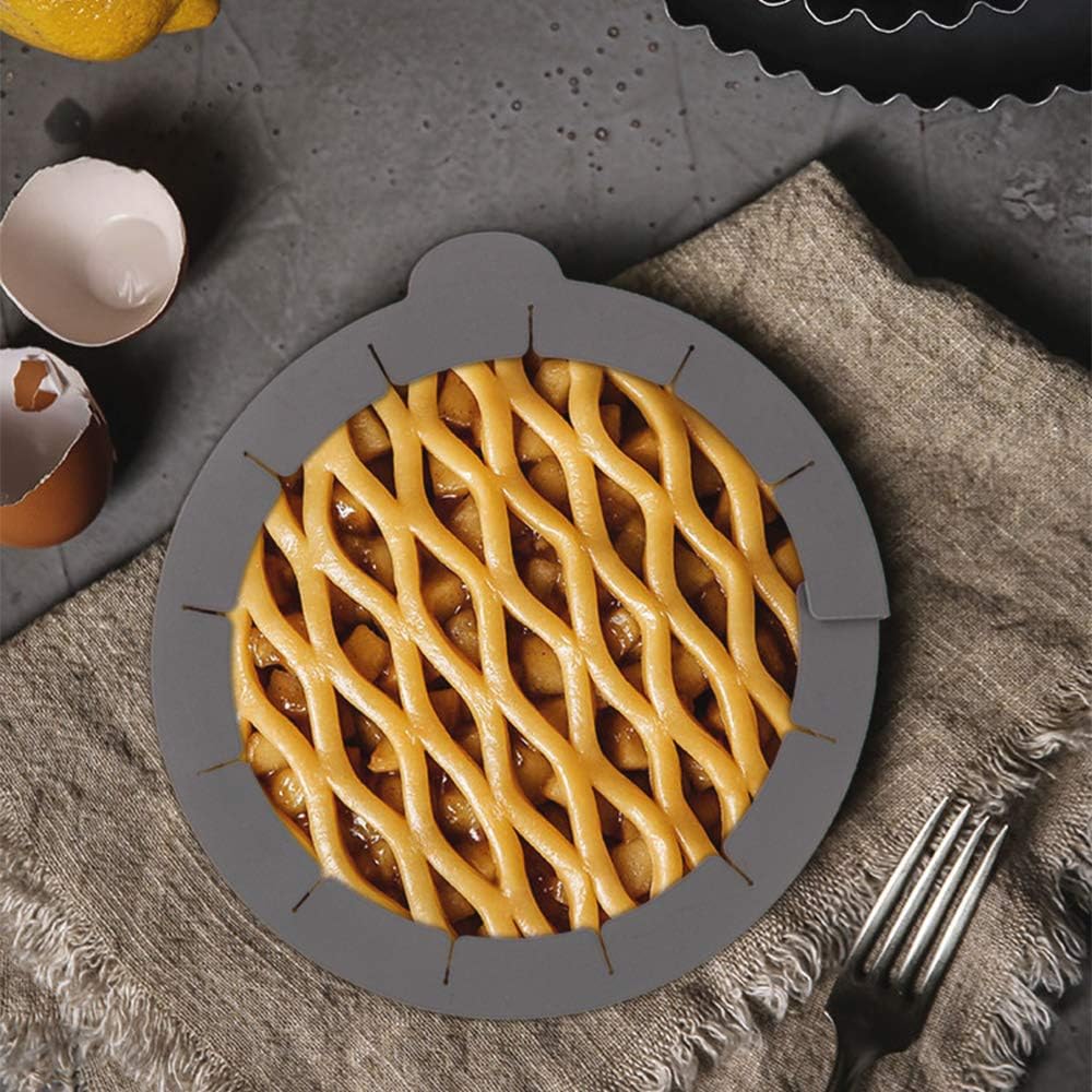 Webake Pie Crust Protector Shield Adjustable Pie Crust Shield Fits 11.5-9 Inch Pie Pan, European Food Grade Silicone Pinch Test Passed, for Baking Party Pie Tart, Pack of 2, Red and Grey