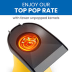 Elite Gourmet Fast Hot Air Popcorn Popper, 1300 W elektryczny popcorn Maker z miarką i tacką do topienia masła, bezolejowy, idealny na domowe przyjęcia dla dzieci, bezpieczeństwo zatwierdzone przez ETL, 4 kwarty, żółty