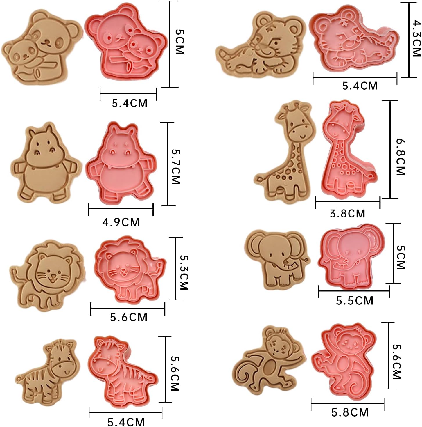 Forest Animal Cookie Cutters for Kids,Mini Cartoon Cookie Cutters with Plunger Stamps Set for Home Baking,Biscuits Cutter,Cake Decoration,Cute 3D Cookie Stamps