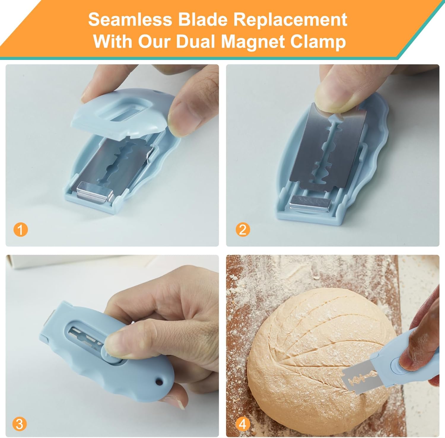 Extractable & Magnetic Bread Lame Dough Scoring Tool with 5 Razor Blades,Professional Sourdough Scoring tool for Sourdough Bread Baking & Bread Making Tools,Perfect Bread Scoring Tool