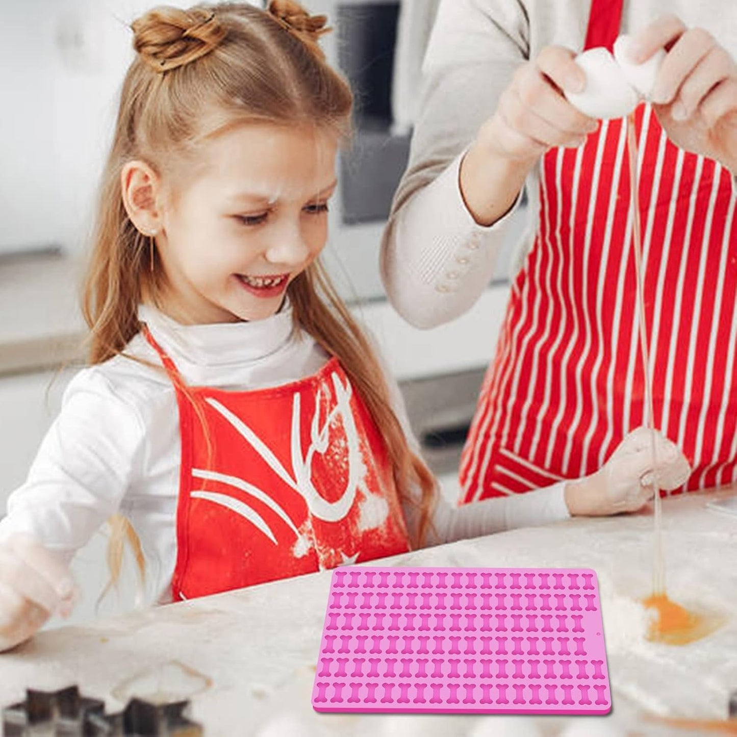 2 PCS Mini Silicone Molds, 106 Cavity Dog Bone + 69 Cavity Paw Mold for Baking Biscuits, Cookies, Candy, Chocolate, Jelly Pet Dog Treats