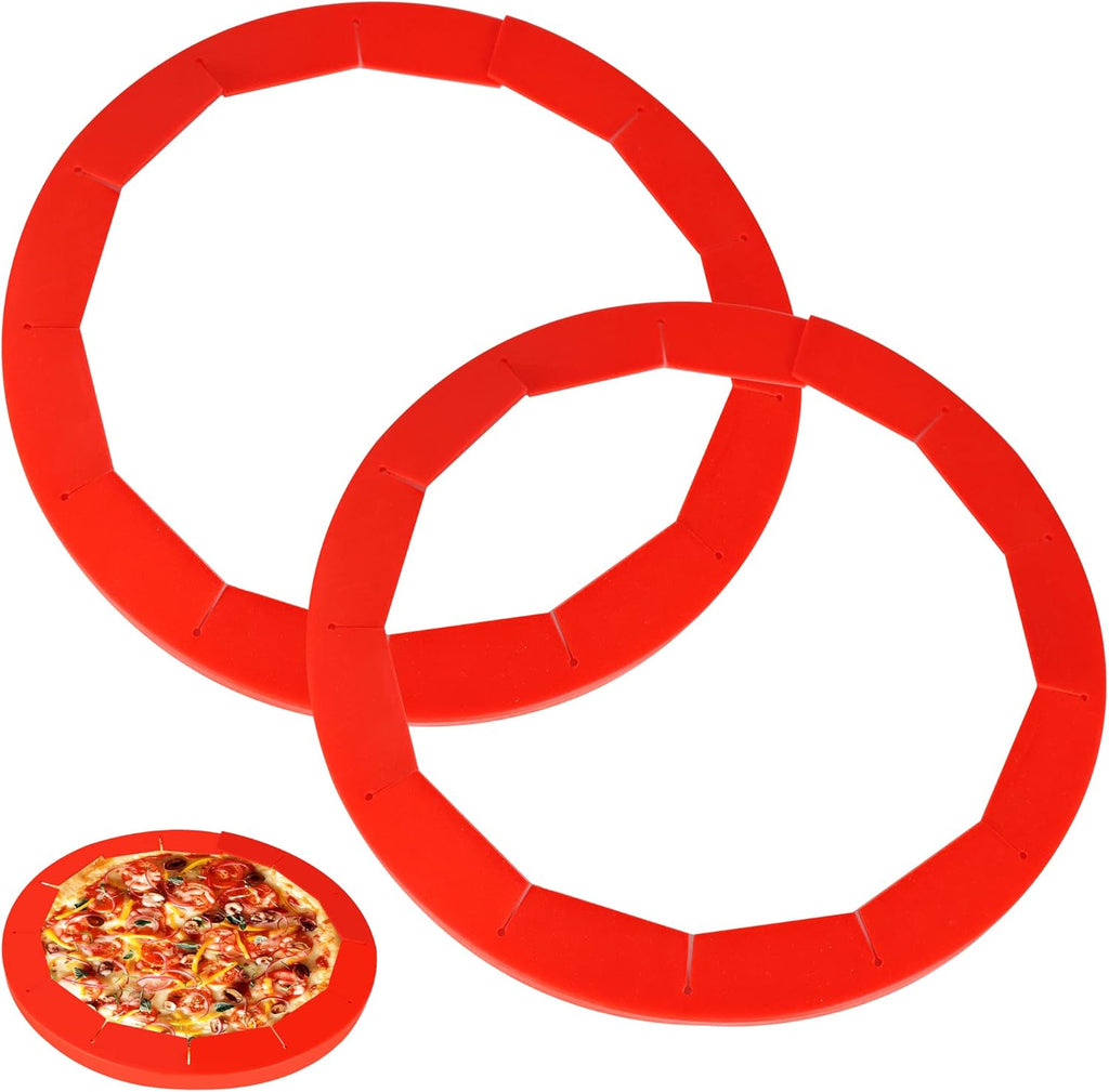 Pizza Protector 2 Pack Adjustable Silicone Pie Crust Shield Pie BPA-free Protectors Ad ...