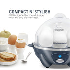 Elite Gourmet Easy Electric 7 Egg Capacity Soft, Medium, Hard-Boiled Cooker Poacher, Scrambled, Omelet Maker with Auto Shut-Off and Buzzer, BPA Free