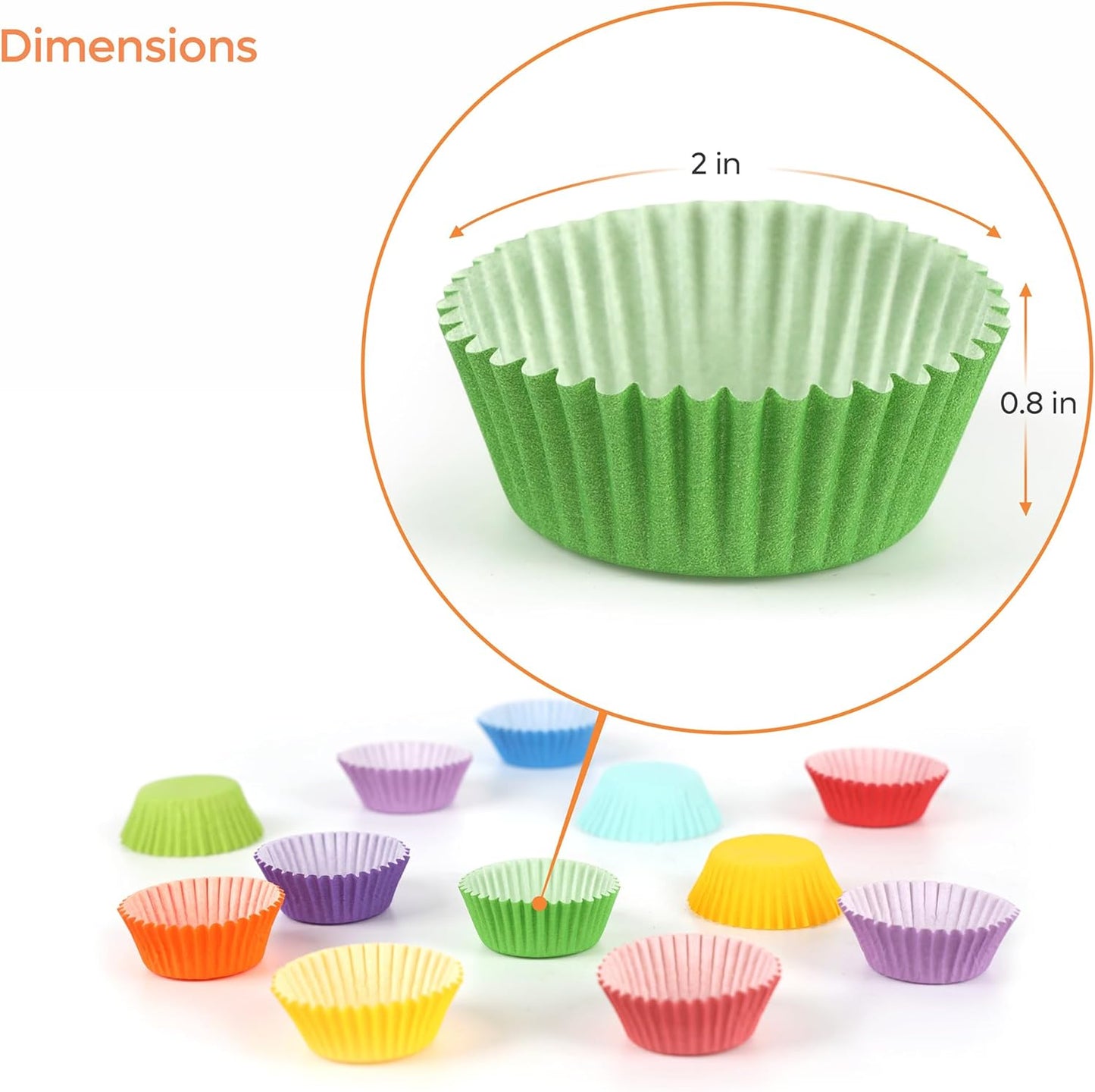 GUSTO [500 Pcs] Mini Cupcake Liners for Baking, Colorful Muffin Liners, Food Grade & Grease-Proof, Baking Cups - Bright Assorted Colors for Candy Cups and Cake Balls - (Formerly Comfy Package)
