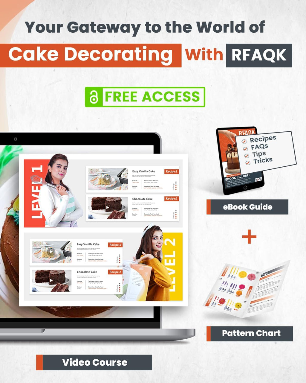 RFAQK 250 PCs Aluminum Cake Decorating Tools Kit with 12" Metal Turntable & Knife set-48 Numbered Icing Tips-3 Russian Piping Nozzles-Straight & Angled Spatula-Cake Leveler& Baking Supplies Tools