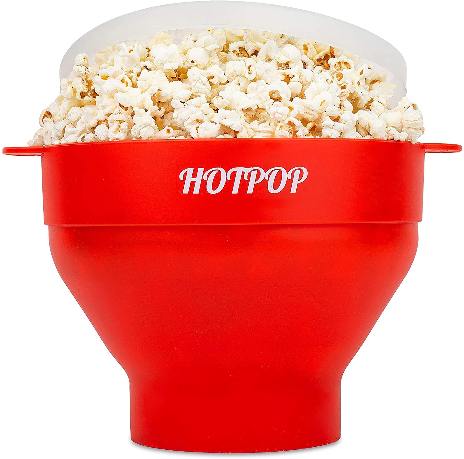 Oryginalna silikonowa maszynka do popcornu HotPop - do mikrofalowej maszynki do popcornu z uchwytami - składana miska, odporna na ciepło, łatwa do czyszczenia, idealna na rodzinne wieczory filmowe, pojemność 15 filiżanek - czarna