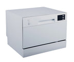 SPT SD-2225DS Compact Countertop Dishwasher/Delay Start Energy Star Portable Dishwasher with Stainless Steel Interior and 6 Place Settings Rack Silverware Basket/Apartment Office Home Kitchen, Silver