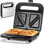 Opiekacz do kanapek Aigostar z super nieprzywierającymi ceramicznymi płytami, opiekacz do kanapek Panini, elektryczny opiekacz do kanapek, śniadaniowy, elektryczny, do grillowania, sera, omletów z tuńczyka, przekąsek, tostadora de pan ze stali nierdzewnej