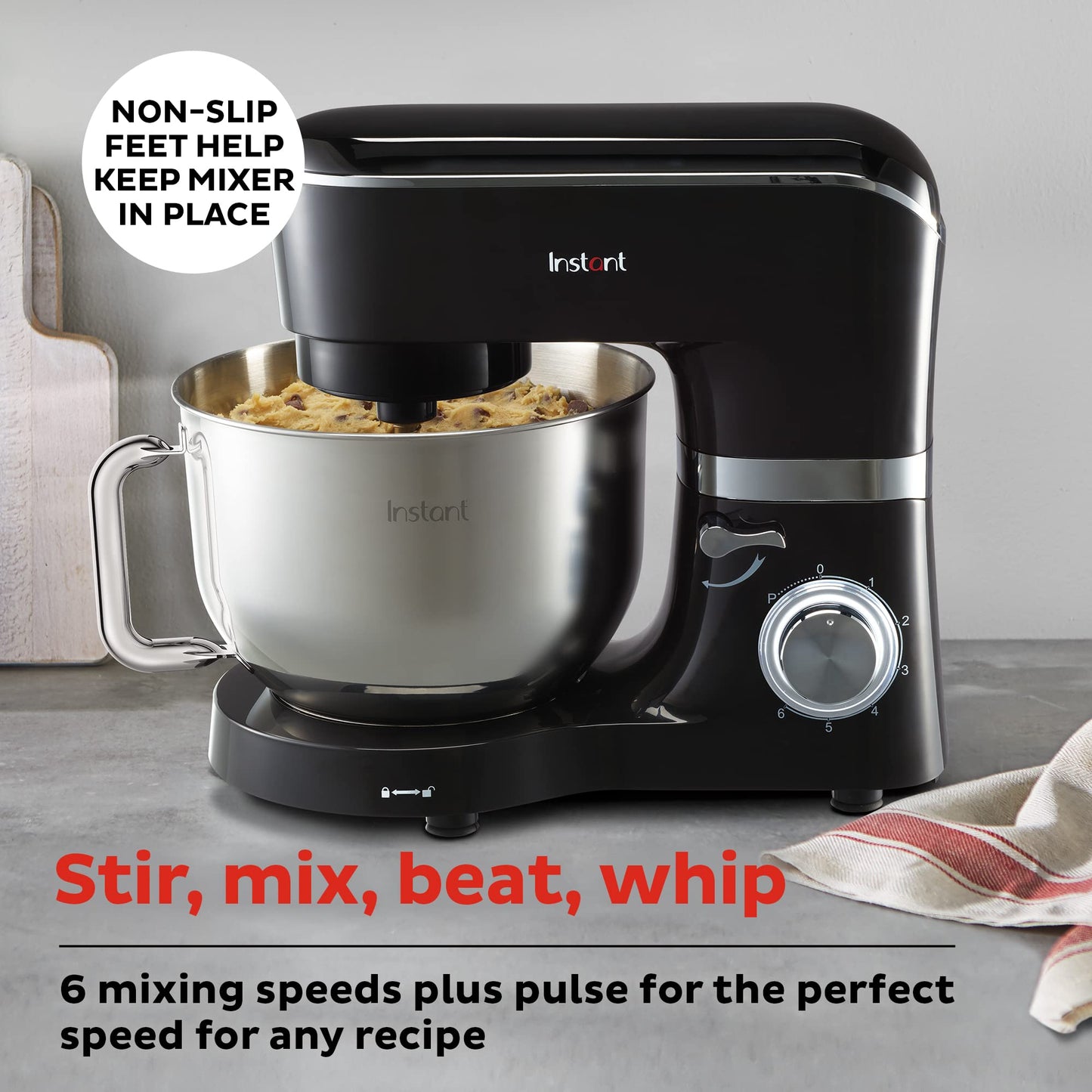 Instant Pot 6-Speed 6.3-Qt Stand Mixer with Stainless Steel Bowl