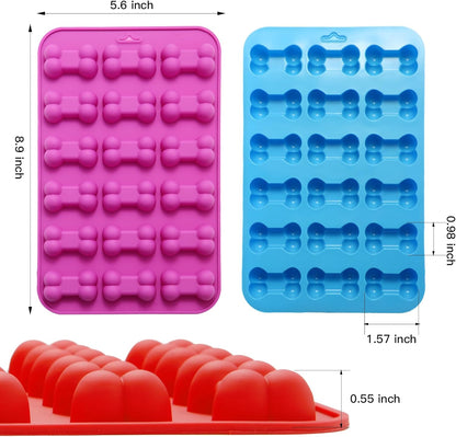 6PCS Silicone Molds Puppy Dog Paw and Bone, Elegant Chocolate Molds for Baking, Non-Stick gummy molds, Dog Treat Molds, Used for Chocolate, Candy,Pudding, Jelly,Ice Cube,Biscuits,Dog Treat by AOULELA