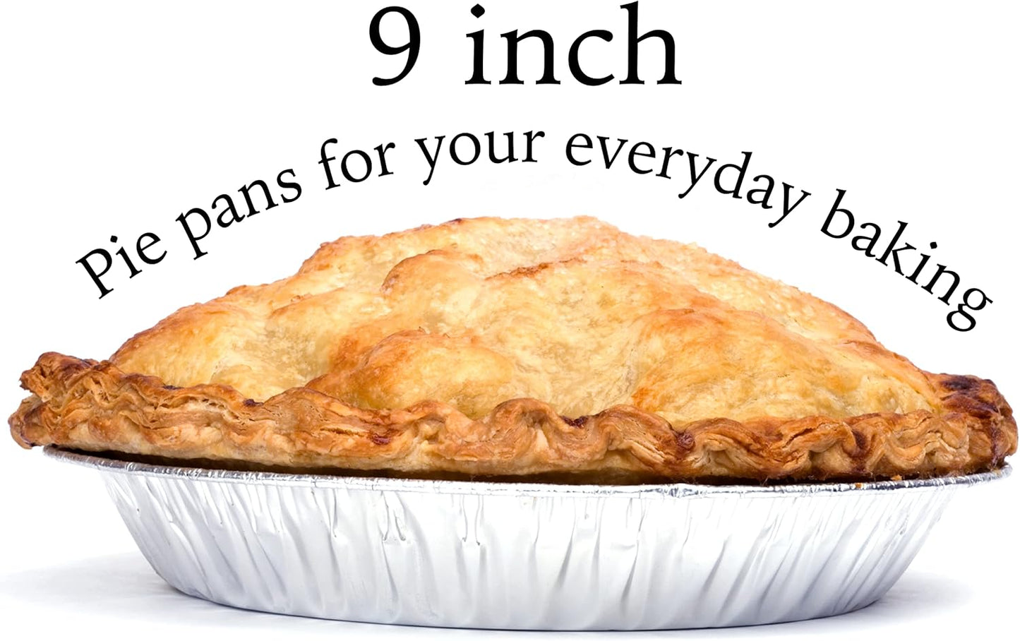 9" Aluminum Foil Pie Tins (25 Pack), Disposable Aluminum Pie Pans, Foil Pans for Baking, Cooking, Freezer Safe, Round Foil Pans, Foil Plates Perfect for Quiche, Tarts, Pies, & Takeout Spare Essentials