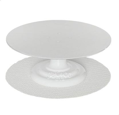 Ateco Cast Iron and Non-Slip Pad Cake Stand, 12 inch, White