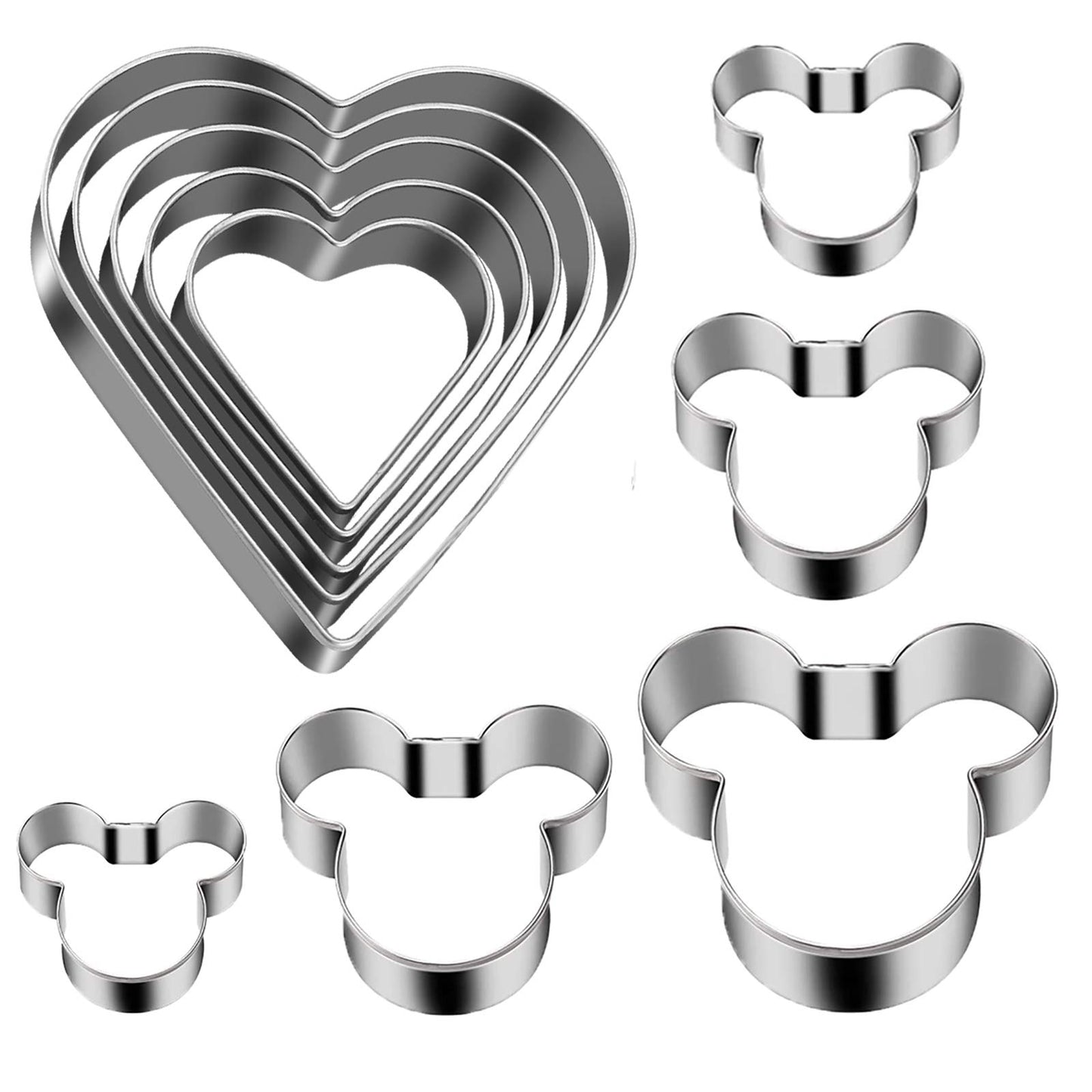Mouse Cookie Cutter Sandwich Cutters for Kids DIY Lunchbox Bento Box Fruit Cutters Vegetable Cutters for Children Boys Girls, Pack of 5