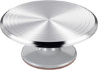 12 Inch Round Aluminum Revolving Cake Decorating Stand,Cake Turntable, Rotating Cake Stand,for Cake,Pastries and Cake Decorations