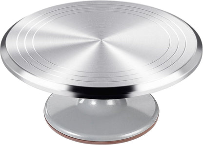 12 Inch Round Aluminum Revolving Cake Decorating Stand,Cake Turntable, Rotating Cake Stand,for Cake,Pastries and Cake Decorations
