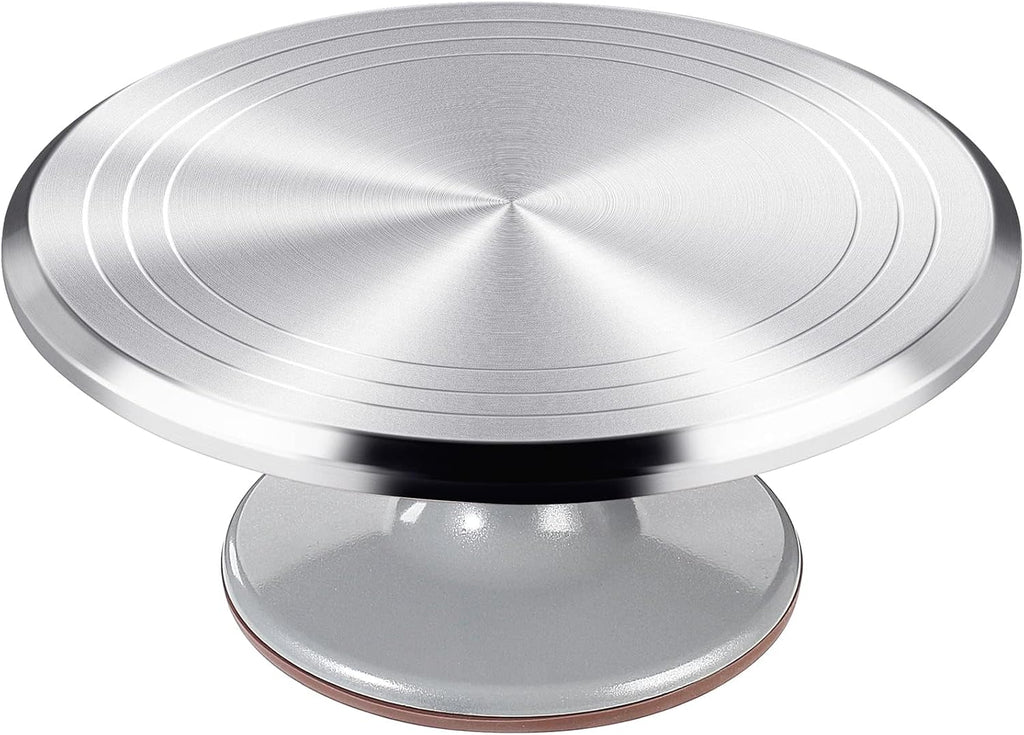 12 Inch Round Aluminum Revolving Cake Decorating Stand,Cake Turntable, Rotating Cake Stand,for Cake,Pastries and Cake Decorations