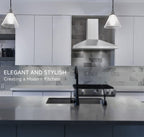 Hermitlux Range Hood 30 inch Stainless Steel, Wall Mount Vent Hood for Kitchen with Charcoal Filter, Ducted/Ductless Convertible