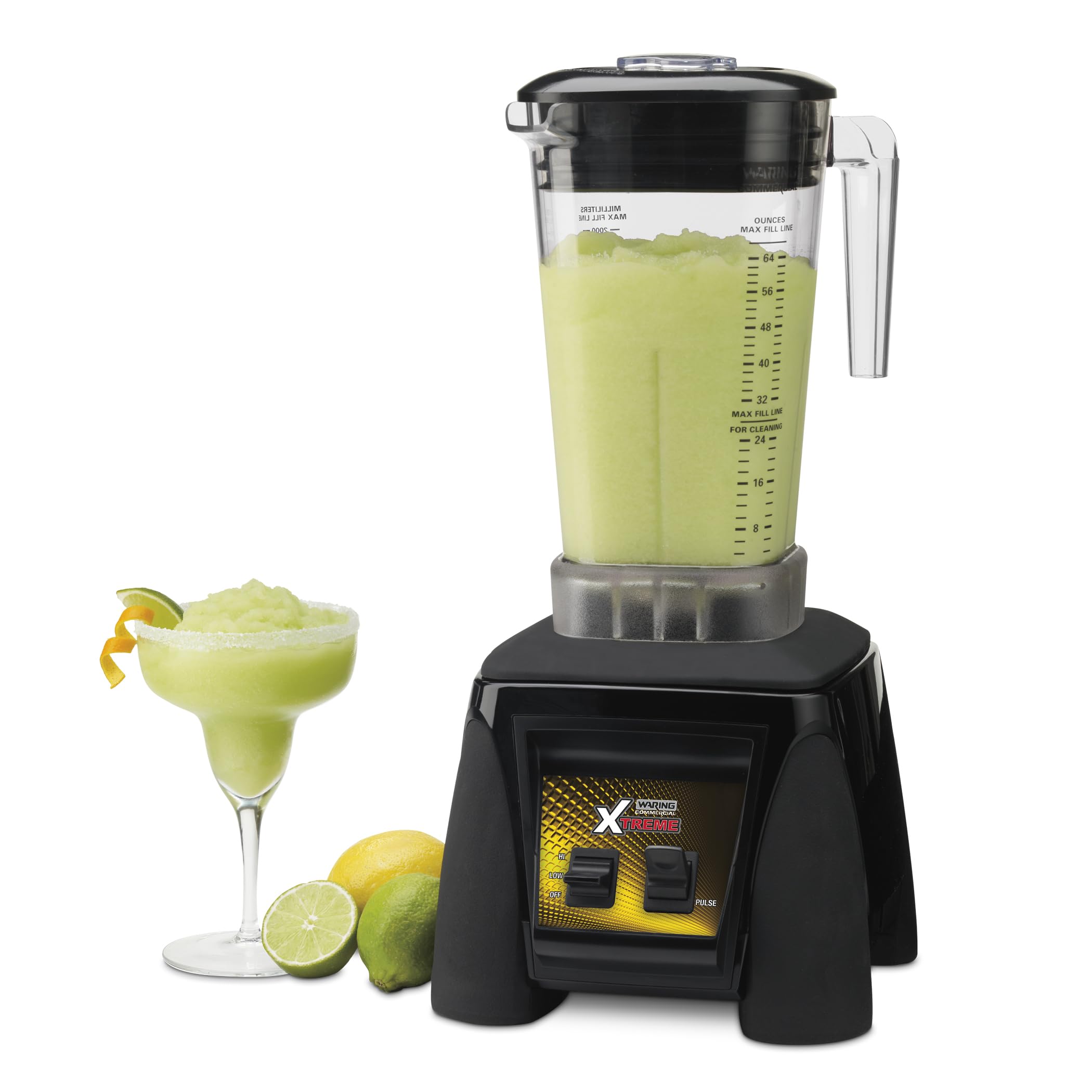 Waring Commercial MX1000XTX 3.5 HP Blender with Paddle Switches, Pulse Feature and a 64 oz. BPA Free Copolyester Container, 120V, 5-15 Phase Plug, Black