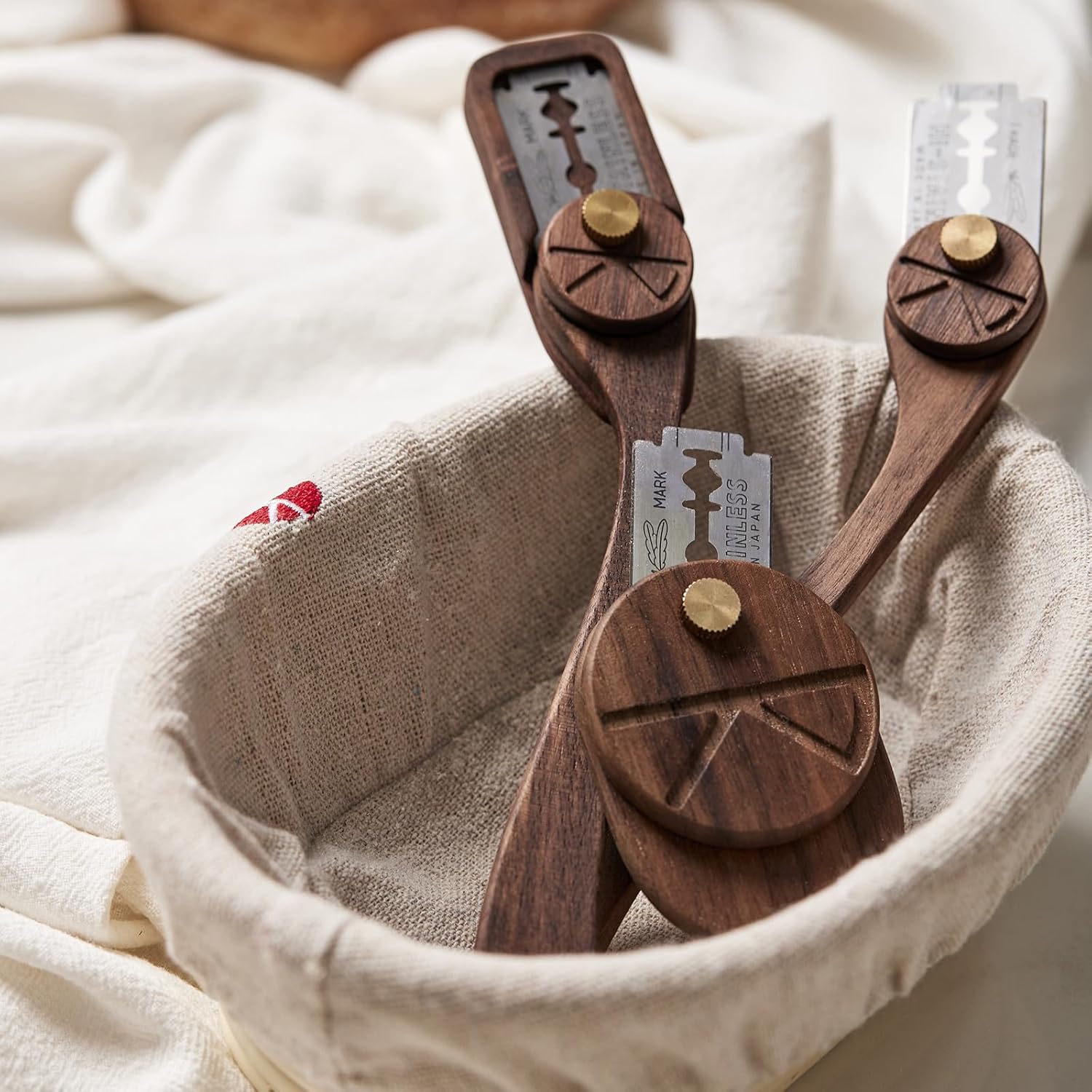 Bread Lame Set with Blade Cover, Two Scoring Knifes with 5 Feather Blades, Dough Scoring Tool for Bread Baking, Sourdough Scoring Tool Dexterous-Cut Series Lame Bread Tool (LUNA & ELEGANT)