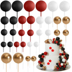 ASTARON 32 Pcs Ball Cake Topper Decorations Mini Balloons Cake Topper Sticks Foam Balls Cake Picks Cake Topper Balls Cake Decorations for Wedding Party Birthday Cake Decorating (Green Brown Gold)