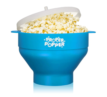 The Original Proper Popper Microwave Popcorn Popper, Silicone Popcorn Maker, Collapsible Bowl BPA Free & Dishwasher Safe - (Turquoise)