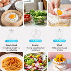 DOBBOR Electric Stand mixer, 9.5QT 660W 7Speeds Tilt-Head Dough Mixers, Bread Mixer with Dough Hook, Whisk, Beater, Splash Guard for Baking Bread, Cake, Cookie, Pizza, Muffin, Salad and More - Silver