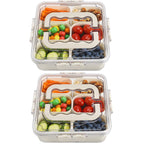 shopwithgreen Divided Serving Tray with Lid and Handle, Portable Snackle Box Charcuterie Container for Party, Veggies, Snack, Fruit, Nuts, Candy, Christmas Tray Snack Box for Entertaining, Picnic