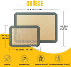 Silicone Baking Mat, Katbite Large Baking Mat Set of 3-2 Half Sheets Mats (11 5/8" x 16 1/2") + 1 Quarter Baking Sheets, Reusable & Nonstick Bakeware Mats for Cookies, Macarons, Bread and Pastry