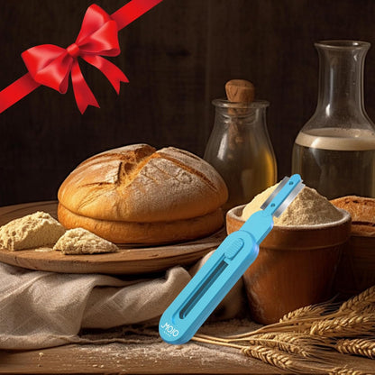 Bread lame for Dough, Magnetic & Reusable Bread Lame Dough Scoring Tool, Anti-Slip Handle with Long Retractable Razor blades, Sourdough Scoring tool for Bread Making (Blue)