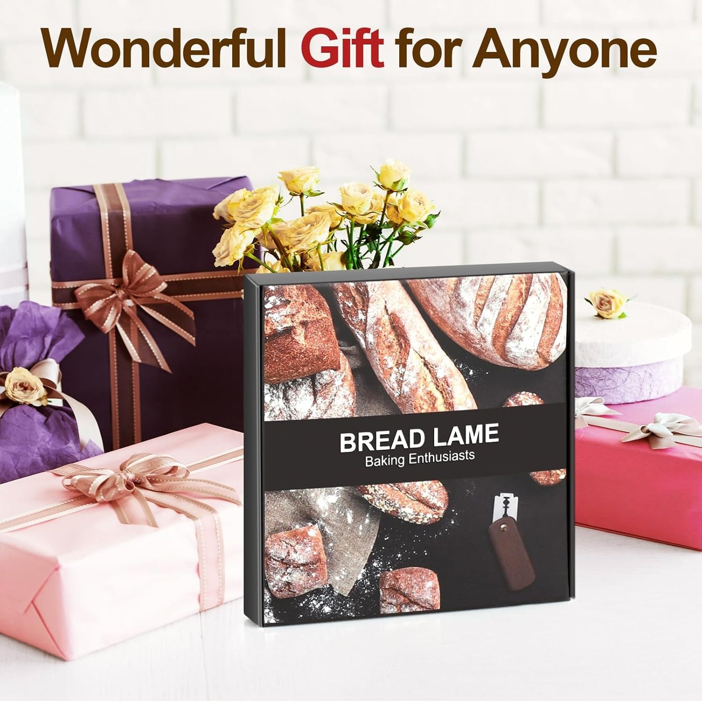 Magnetic Wooden Bread Lame Dough Scoring Tool,Hand Crafted Sourdough Lame Scoring Tool,Bread Scorer Tool for Homemade Bread Baking,Dough Scoring Bread Knife with 5 Razor Blades