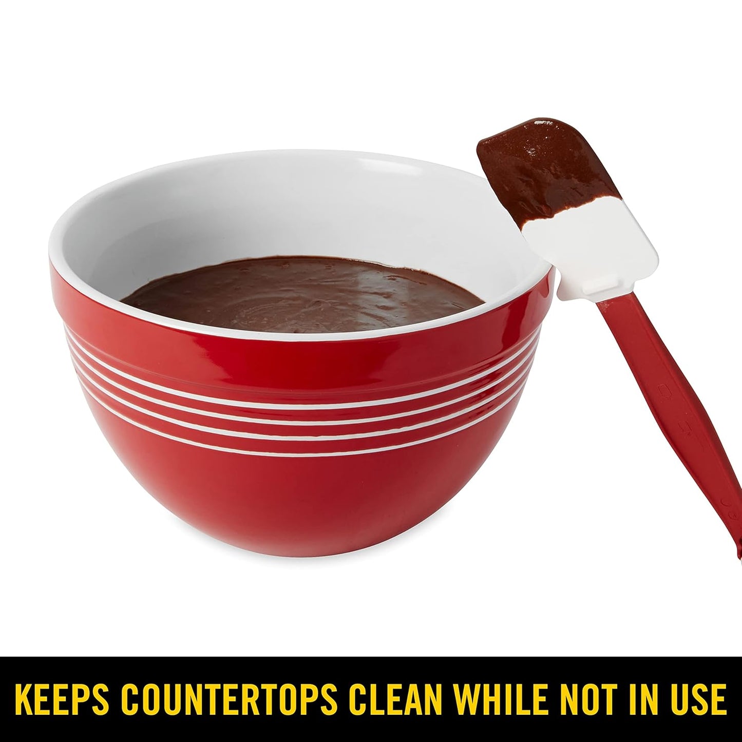 Rubbermaid Commercial Products High Heat Resistant Silicone Heavy Duty Spatula/Food Scraper 9.5-Inch 500°F Heat Resistant Red Handle for Baking/Cooking/Mixing Commercial Dishwasher Safe