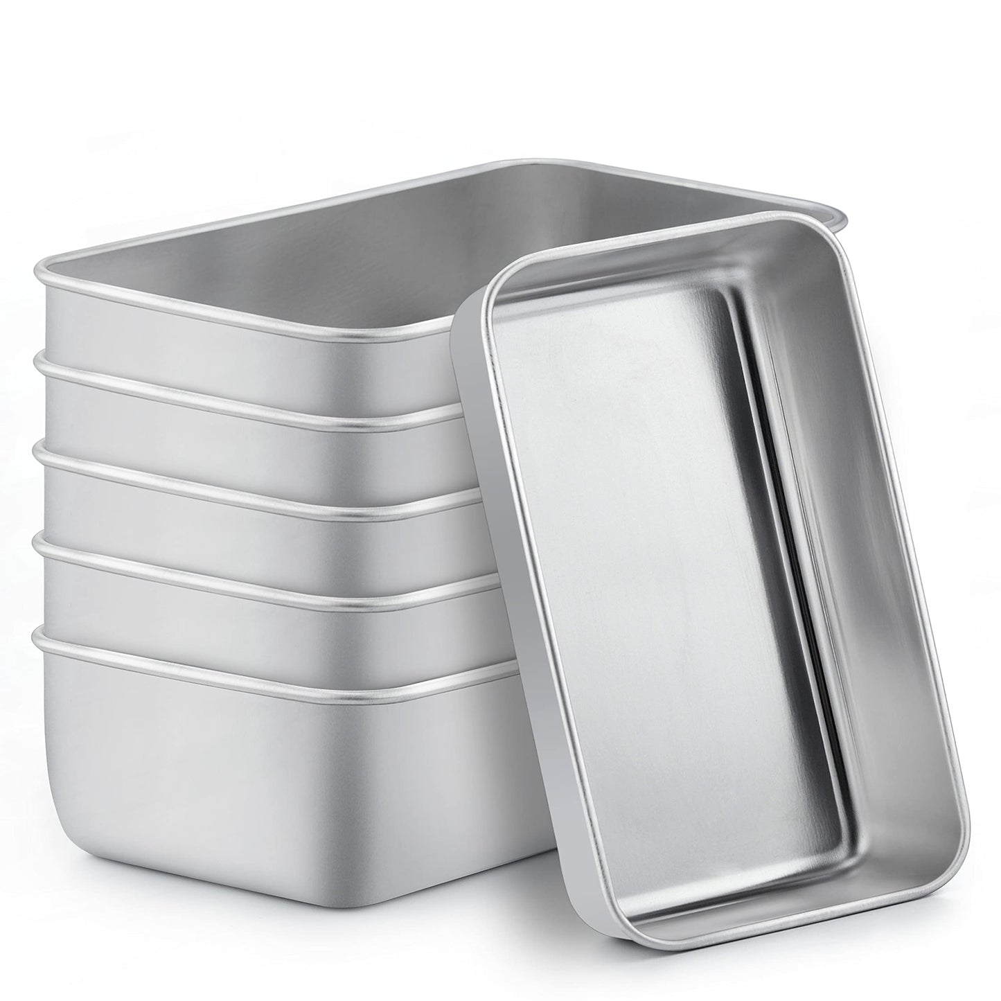 TeamFar Loaf Pans for Baking Bread, 9 × 5 Inch Stainless Steel Loaf Bread Pans Tins for Homemade Brownies, Healthy & Sturdy, Oven & Dishwasher Safe - Set of 2