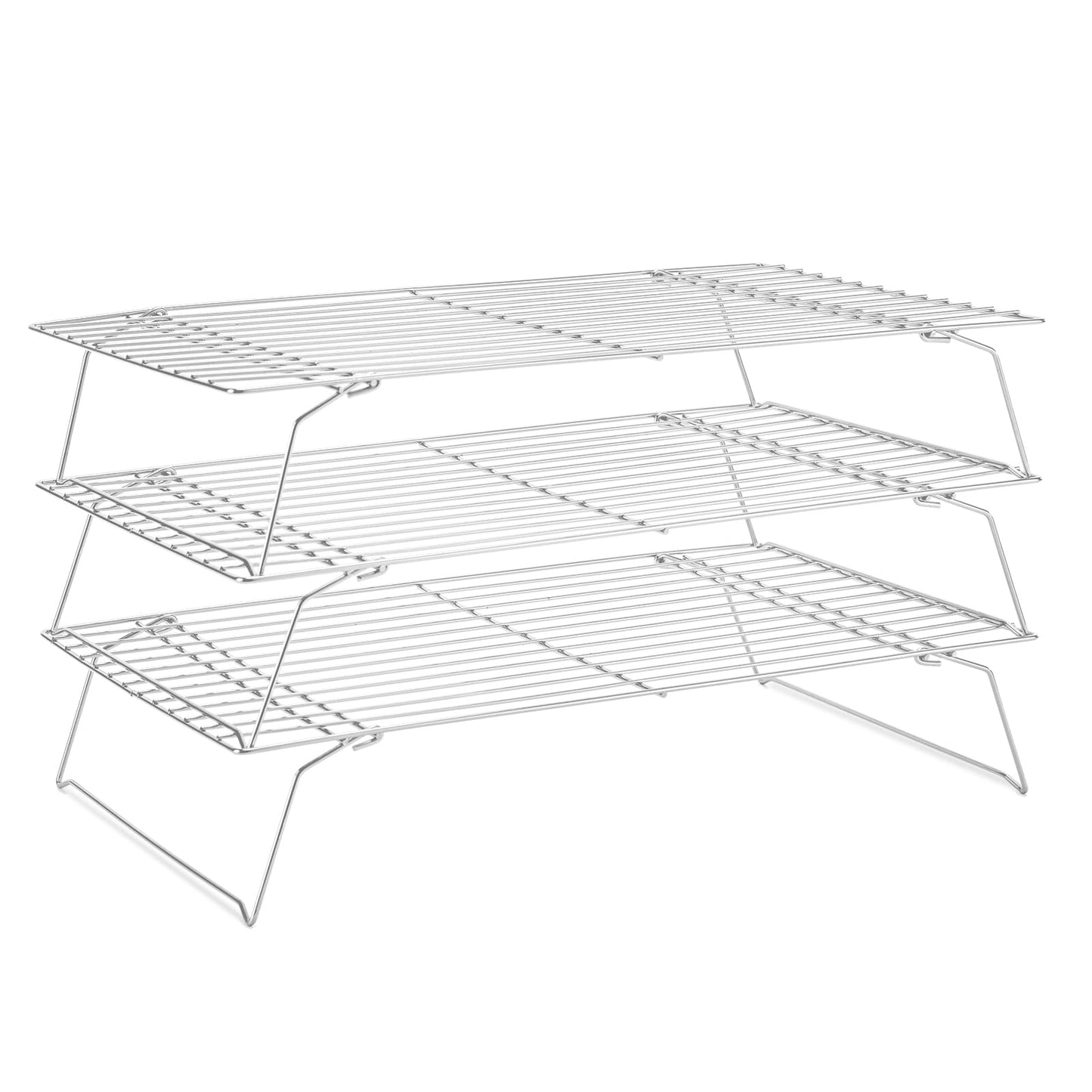 Cooling Rack for Baking 2-Pack, 16x10 Inches Baking Rack, Thick Wire Cookie Rack for Cooking, Roasting, Grilling, Drying, Oven Safe, Fits Half Sheet Pan, Silver